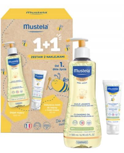 podgląd produktu Mustela olejek myjący 500 ml + odżywczy krem do twarzy z Cold Cream 40 ml [Zestaw]
