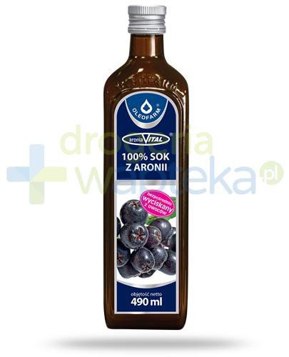Oleofarm AroniaVital 100% pasteryzoway sok z aronii 490 ml 