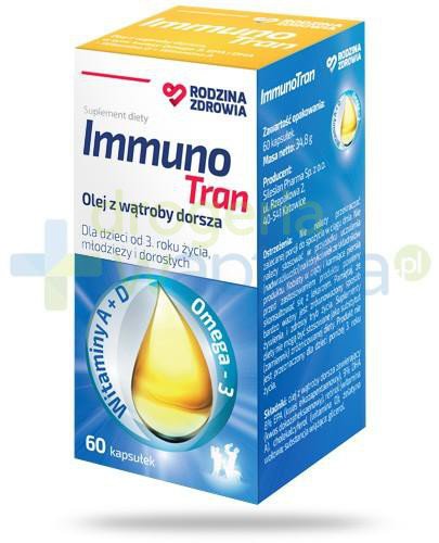Rodzina Zdrowia ImmunoTran olej z wątroby dorsza 60 kapsułek 