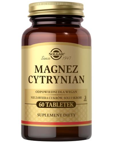 SOLGAR Magnez cytrynian 60 tabletek