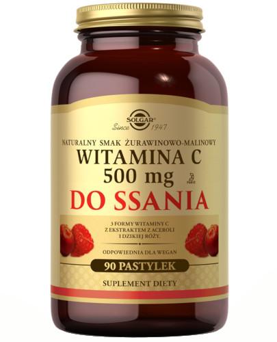 SOLGAR Witamina C 500 mg naturalny smak żurawinowo-malinowy 90 pastylek do ssania 