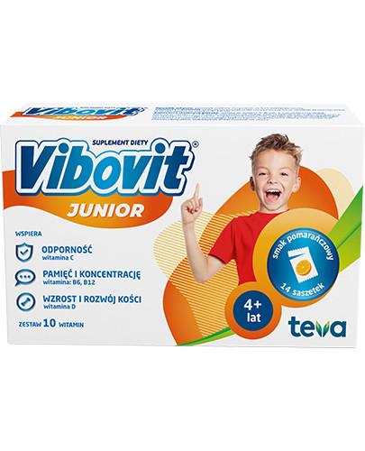 podgląd produktu Vibovit Junior smak pomarańczowy dla dzieci 4-12 lat 14 saszetek 