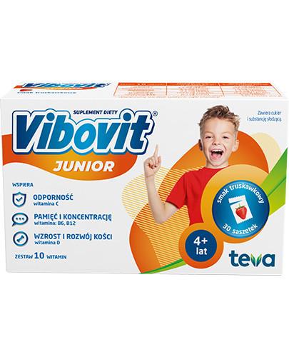 podgląd produktu Vibovit Junior smak truskawkowy dla dzieci 4-12 lat 30 saszetek
