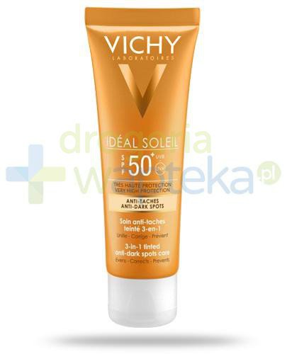 podgląd produktu Vichy Ideal Soleil SPF50+ Anti-Dark krem barwiący zapobiegający przebarwieniom do twarzy 3w1 50 ml