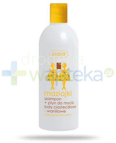 Ziaja Maziajki szampon + płyn do mycia dla dzieci lody ciasteczkowo - waniliowe 2w1 400 ml